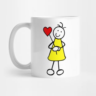 Cute Girl with Heart Mug